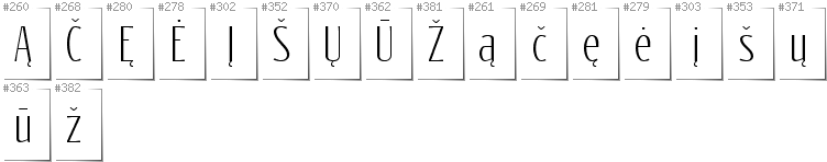 Lithuanian - Additional glyphs in font Reswysokr