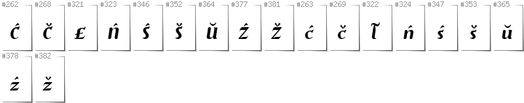 Weißrussisch Lacinka - Zusätzliche Zeichen in der Schrift Risaltyp