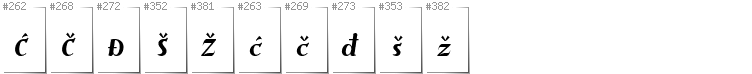 Bosnisch - Zusätzliche Zeichen in der Schrift Risaltyp