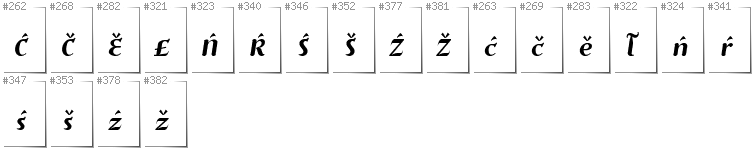 Niedersorbisch - Zusätzliche Zeichen in der Schrift Risaltyp