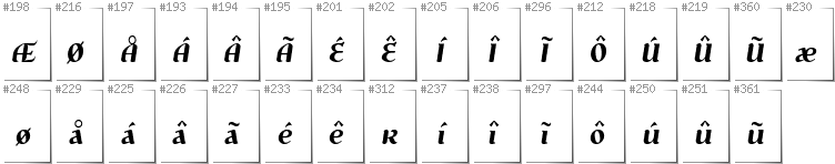 Greenlandic - Additional glyphs in font Risaltyp
