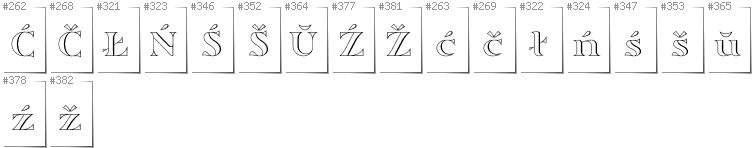 Weißrussisch Lacinka - Zusätzliche Zeichen in der Schrift Sortefax