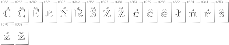 Upper Sorbian - Additional glyphs in font Sortefax