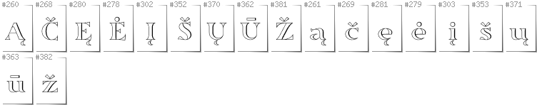 Litewski - Dodatkowe glify w foncie Sortefax