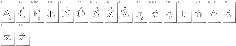 Polish - Additional glyphs in font Sortefax