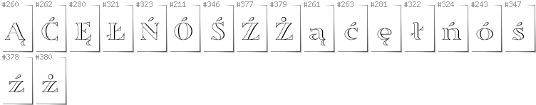 Polnisch - Zusätzliche Zeichen in der Schrift Sortefax