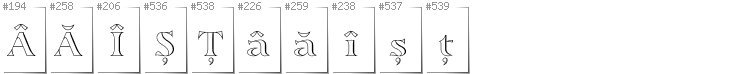Romanian - Additional glyphs in font Sortefax