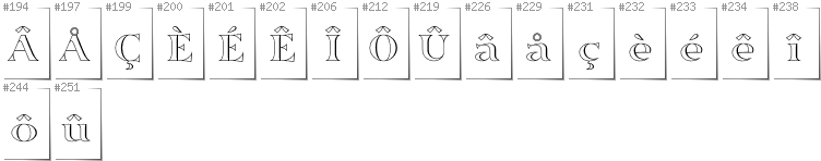 Walloon - Additional glyphs in font Sortefax