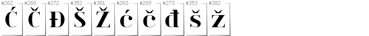 Bosnian - Additional glyphs in font Spinwerad