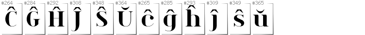 Esperanto - Additional glyphs in font Spinwerad