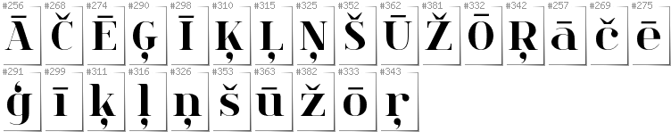 Latvian - Additional glyphs in font Spinwerad