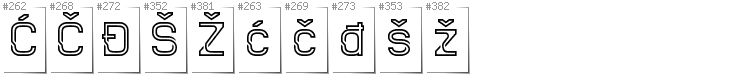 Bosnian - Additional glyphs in font Sportrop