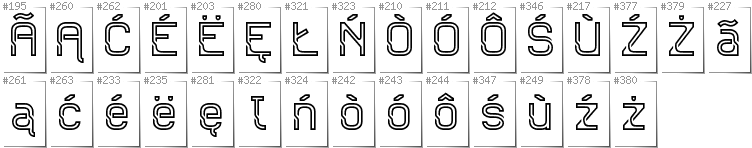 Kashubian - Additional glyphs in font Sportrop