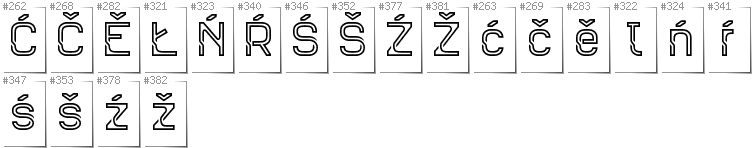 Lower Sorbian - Additional glyphs in font Sportrop