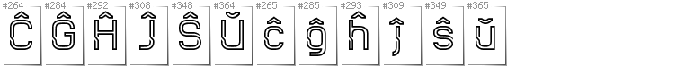 Esperanto - Additional glyphs in font Sportrop