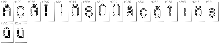 Turkish - Additional glyphs in font Sportrop