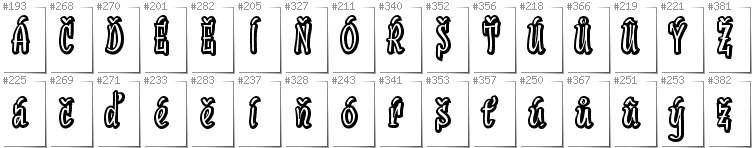 Czech - Additional glyphs in font SudegnakNo2