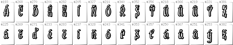 Czeski - Dodatkowe glify w foncie SudegnakNo2
