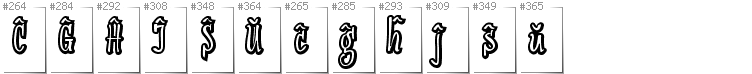 Esperanto - Dodatkowe glify w foncie SudegnakNo2