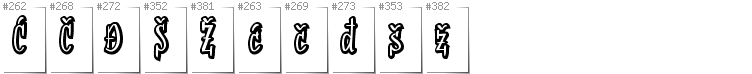Croatian - Additional glyphs in font SudegnakNo2