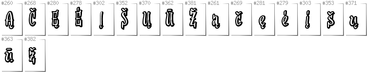 Lithuanian - Additional glyphs in font SudegnakNo2
