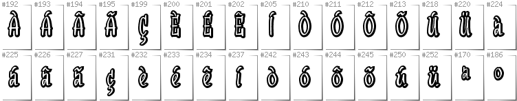 Portugese - Additional glyphs in font SudegnakNo2