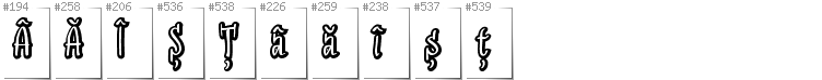 Rumänisch - Zusätzliche Zeichen in der Schrift SudegnakNo2