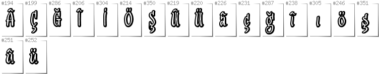 Türkisch - Zusätzliche Zeichen in der Schrift SudegnakNo2