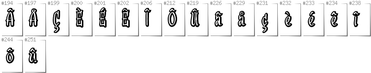 Walloon - Additional glyphs in font SudegnakNo2