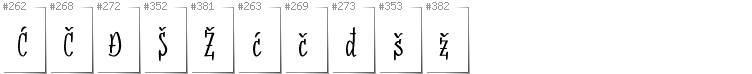 Bosnian - Additional glyphs in font SudegnakNo3