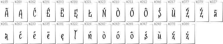 Kashubian - Additional glyphs in font SudegnakNo3