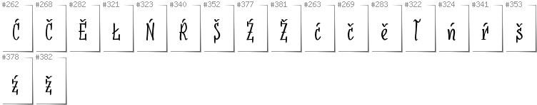 Upper Sorbian - Additional glyphs in font SudegnakNo3