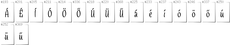 Hungarian - Additional glyphs in font SudegnakNo3