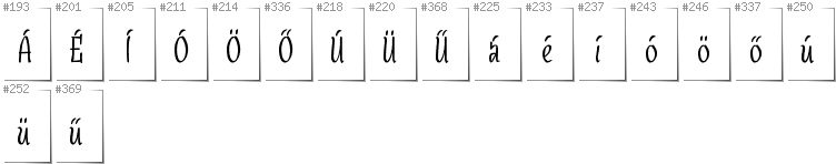 Węgierski - Dodatkowe glify w foncie SudegnakNo3