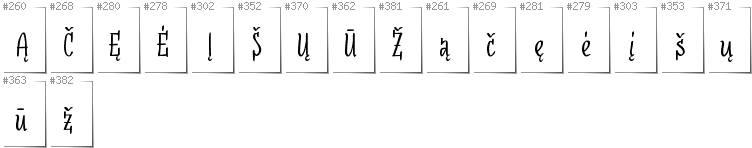 Litauisch - Zusätzliche Zeichen in der Schrift SudegnakNo3