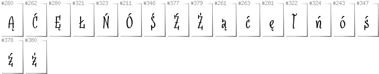 Polnisch - Zusätzliche Zeichen in der Schrift SudegnakNo3