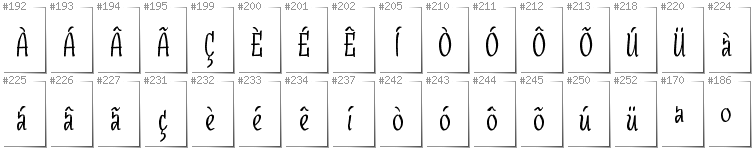 Portugiesisch - Zusätzliche Zeichen in der Schrift SudegnakNo3