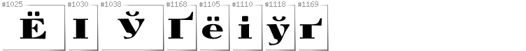Białoruski Cyrylica - Dodatkowe glify w foncie Yokawerad