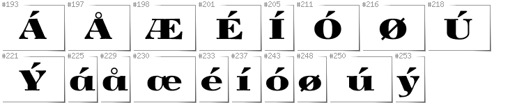 Danish - Additional glyphs in font Yokawerad