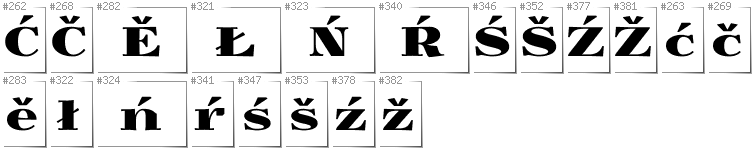 Lower Sorbian - Additional glyphs in font Yokawerad