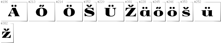 Estonian - Additional glyphs in font Yokawerad