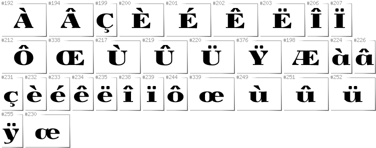 French - Additional glyphs in font Yokawerad