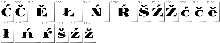 Upper Sorbian - Additional glyphs in font Yokawerad