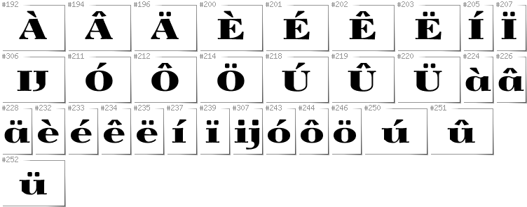 Dutch - Additional glyphs in font Yokawerad