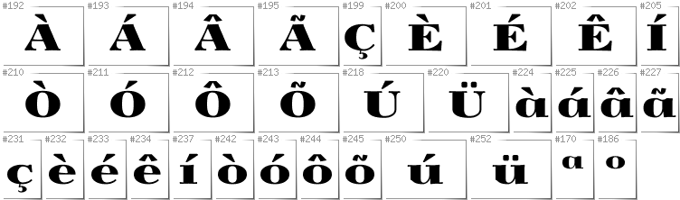 Portugese - Additional glyphs in font Yokawerad