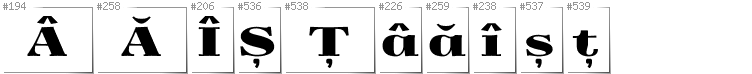 Romanian - Additional glyphs in font Yokawerad