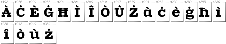 Maltesisch - Zusätzliche Zeichen in der Schrift Zantroke