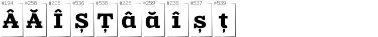 Romanian - Additional glyphs in font Zantroke