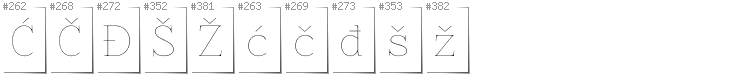 Chorwacki - Dodatkowe glify w foncie Znikomit