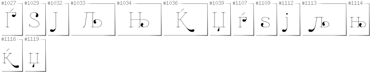 Macedonisch - Zusätzliche Zeichen in der Schrift ZnikomitNo24